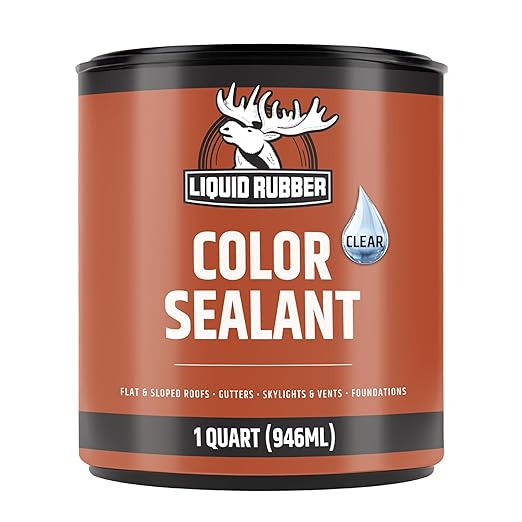 Liquid Rubber Color Waterproof Sealant - Elastomeric Roofing Coating for Flat or Slope Roofs & Foundations - DIY Paint & Leak Repair Membrane Compatible with Metal & Concrete - Beige, 1 Quart