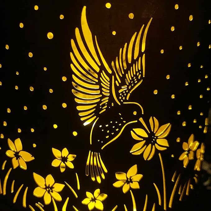 Christmas Gifts for Women, 4 Pack Hummingbird Birthday Gifts for Women Mom Grandma Solar Lanterns Outdoor Waterproof Garden Decor Hanging LED Decorative Light for Patio Yard Lawn Gardening Gifts
