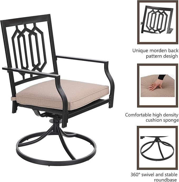 MFSTUDIO Patio Table and Chairs Set, Patio Dining Set for 8 with Expandable Table, 9 Piece Metal Outdoor Dining Set, Outdoor Patio Furniture Set for Deck Backyard Poolside Garden