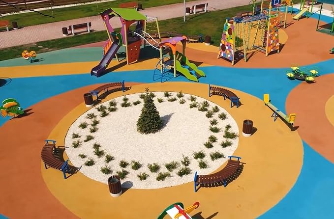 Fast Patch Poured-in-Place Surfacing Repair Kit Fix Rubber Playground (Blue, Small)