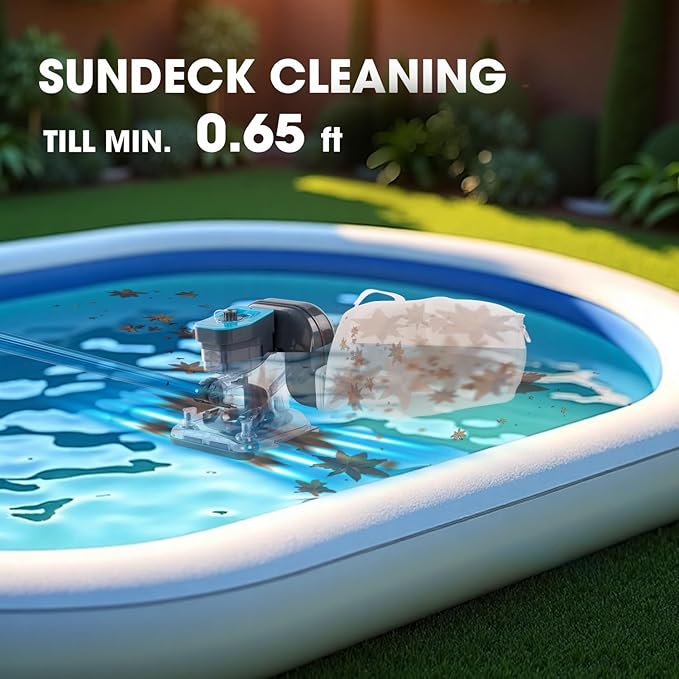 Heavy-Duty Cordless Rechargeable Pool Leaf Vacuum, 31GPM Ultra Strong Suction, 3 in 1 Cleaning Solution – Deep, Shallow & Surface Skimmer, for Above Ground Pools & In Ground Pools