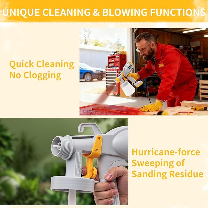 Paint Sprayer - Ultra-Light Electric Spray Gun with 5 Nozzles & 3 Spray Patterns, Perfect for Furniture, Cabinets, Fences, Walls, Doors, Garden Projects & DIY Home Improvement(Grey)