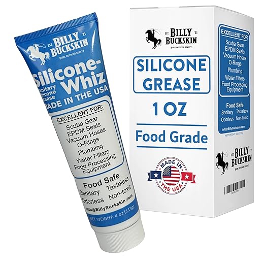 1oz Silicone-Whiz Food Grade Silicone Grease for O Rings - Lubricate Gasket, Mixer, Belts, Food Processing Equipment - Waterproof Plumbers Grease for Commercial & Domestic Use by Billy Buckskin