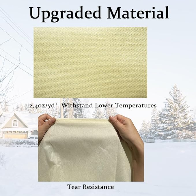gardtree Plant Covers Freeze Protection 47.2" x 70.8" 2 Packs 2.4oz/yd², Thickened Winter Plant Frost Protection Garden Cold Weather Tree Wrap with Zipper Drawstring for Outdoor Shrub Potted Plant