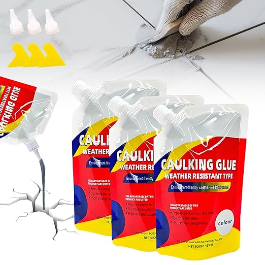 Concrete Crack Filler, 3ps Caulking Glue for Concrete, Cement Slab Repair, Caulking Glue Weather Resistant Type, Quick-Drying Caulking Sealant