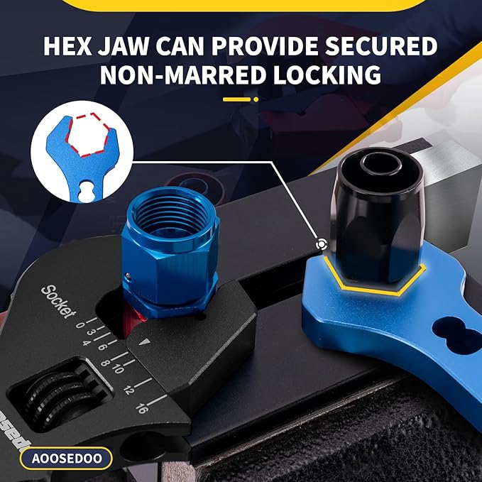 Adjustable AN Wrench AN Fittings Spanner 3AN-16AN Lightweight Aluminum Hex Jaws Small Black. With a Double Hose End Fitting Wrench 6AN Socket-AN8 B-nut Blue