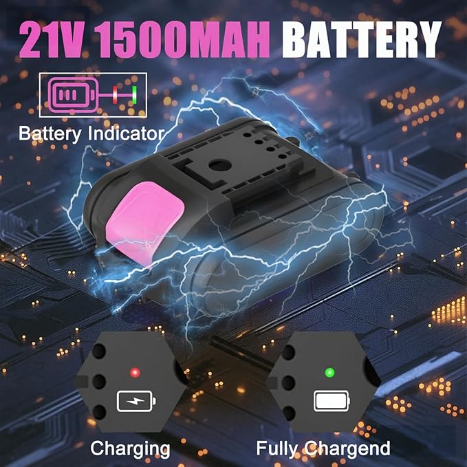 GardenJoy 20v Cordless Drill Set, Power Electric Kit 2 Batteries With Charger 30Nm 2-Speed 3/8" Keyless Chuck 24+1 Position Drill Driver screwdriver Bits with LED Electric Work Light Women DIY