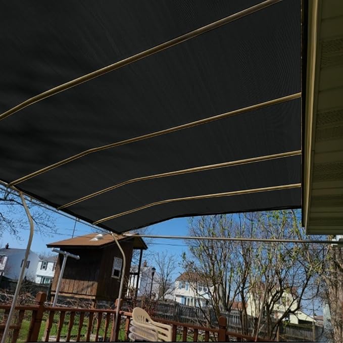 4'x25' Aiwi Space 100% Solid Non-See-Through Privacy Fence Panel, 4ft Garden Privacy Fence, Full Privacy Protect for Balcony, Backyard,Porch, Railing and Pool, Black
