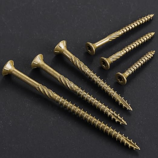 #10 * 4" Deck Screws, (53pcs) 1 lbs.Exterior Wood Screws, Rust Resistant Epoxy Coated, Bronze, T20 Star Bit