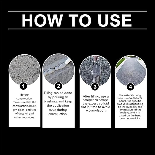 Crack Repair Filler, Easily Fixes Concrete Cracks in Driveways and Patios, Tool-Free Application, Clean & Residue-Free