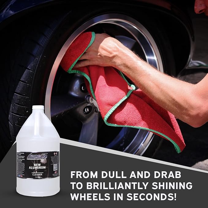 LANE'S New Aluminum Car Wheel Cleaner | Acid Rim Cleaner and Brightener | Brake Dust, Oxidation & Rust Remover for Motorcycles, Cars, Trucks | Shines & Eliminates Hard Scrubbing | 1 Gallon