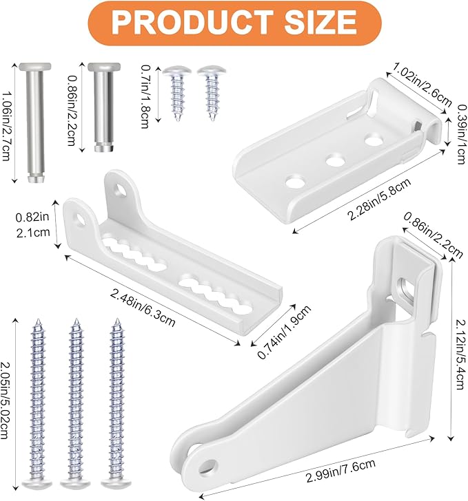 Storm Door Closer Bracket, Reinforced Repair Jamb Bracket Compatible with Andersen Emco, Larson, Pella, 40201 Door Repair Kit, Protecting Doors from Damage from Strong Winds (White)