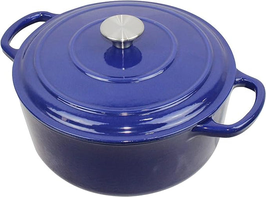 Commercial Grade, Cast Iron Enameled Cookware (Blue, Duch Oven 9qt)