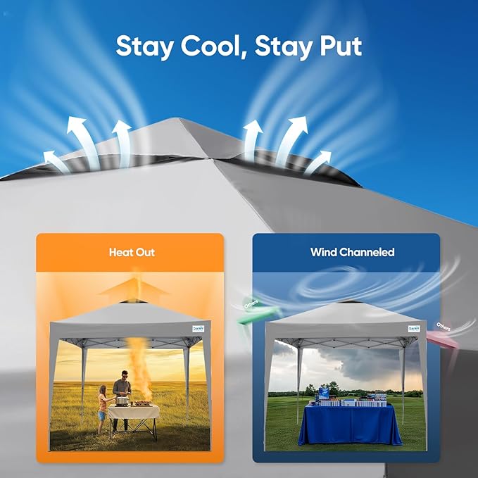 Quictent 10x10 Pop Up Canopy Tent, Instant Setup Gazebo for 1 Person, Portable & Compact, Waterproof & UV Protection, Ideal for Camping, Beach, Parties, and Outdoor Events