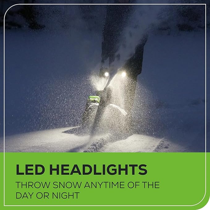 Greenworks 80V (75+ Compatible Tools) 20” Brushless Cordless Snow Blower, 2.0Ah Battery and Charger Included