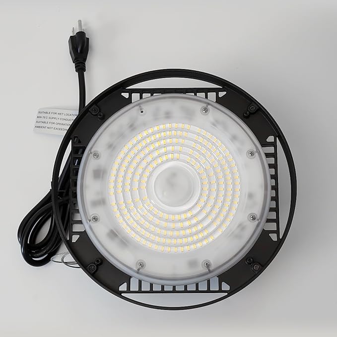 CINOTON 160W UFO LED High Bay Light, Aluminum LED Shop Lights with 24000LM, 5000K Commercial Bay Lighting for Warehouse Garage Workshop Factory, 6' Cable & Safety Rope, ETL Listed 1 Pack
