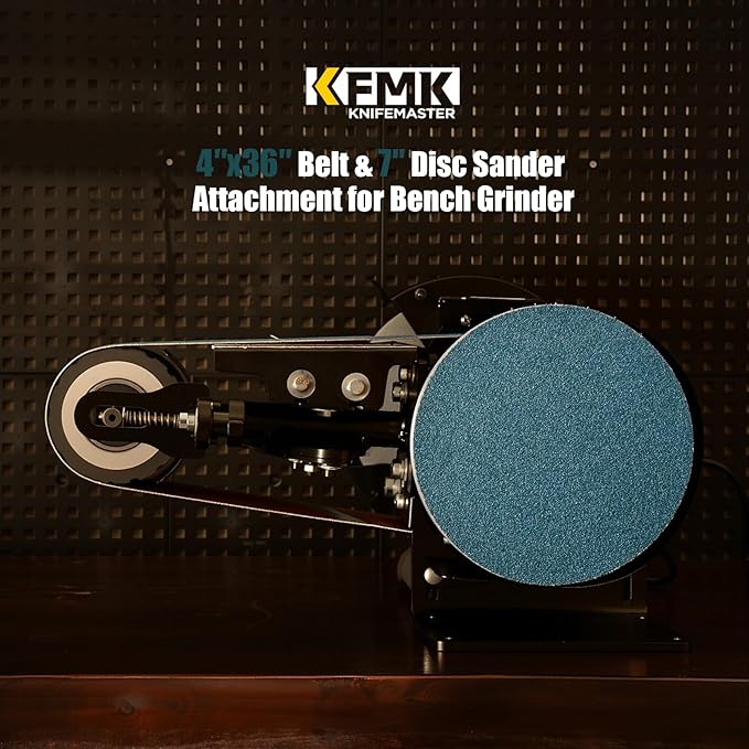 4"x 36" Belt Sander Attachment for Bench Grinder, 4x36-inch Belt and 7-inch Disc for 8"/10" inch Bench Grinder, BD3647
