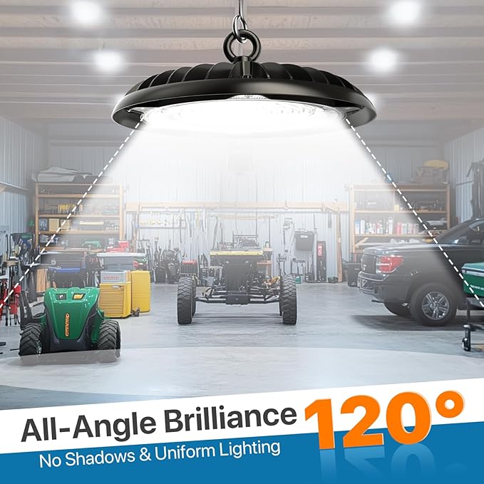 HYPERLITE High Bay LED Shop Lights: 10-Pack 150W UFO Light for Warehouse - UL-Listed Warehouse Lights for Barn Factory Supermarket Lighting