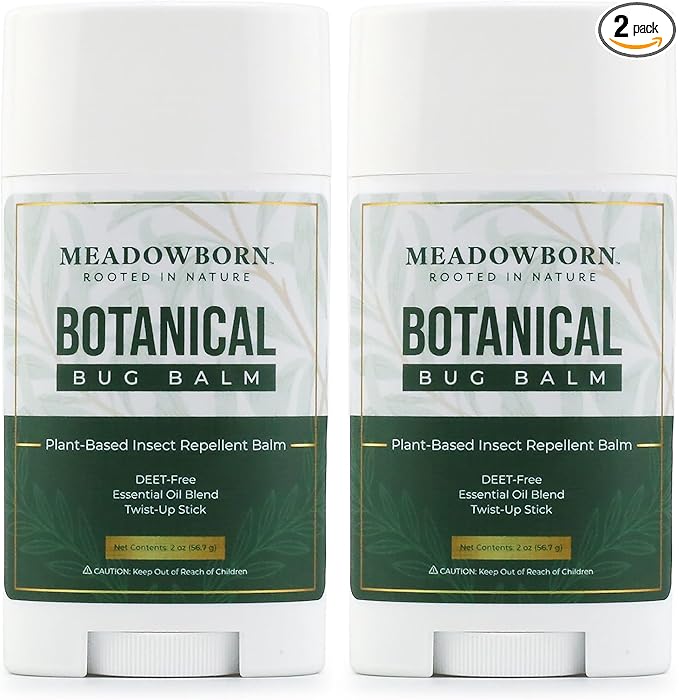 Botanical Bug Balm, DEET-Free Mosquito Repellent, Plant-Based, Natural Ingredients, Organic Glide-On Stick 2oz Large (Pack of 2)
