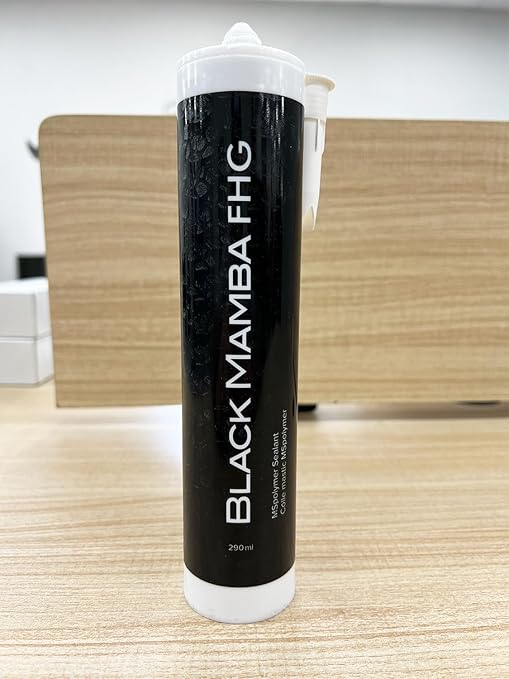 Black Mamba FHG High Tack Adhesive - MS Polymer Sealant, Extreme Temperature Resistant, Paintable, Solvent-Free, Heavy Duty Construction Adhesive - Black - 2 Pack