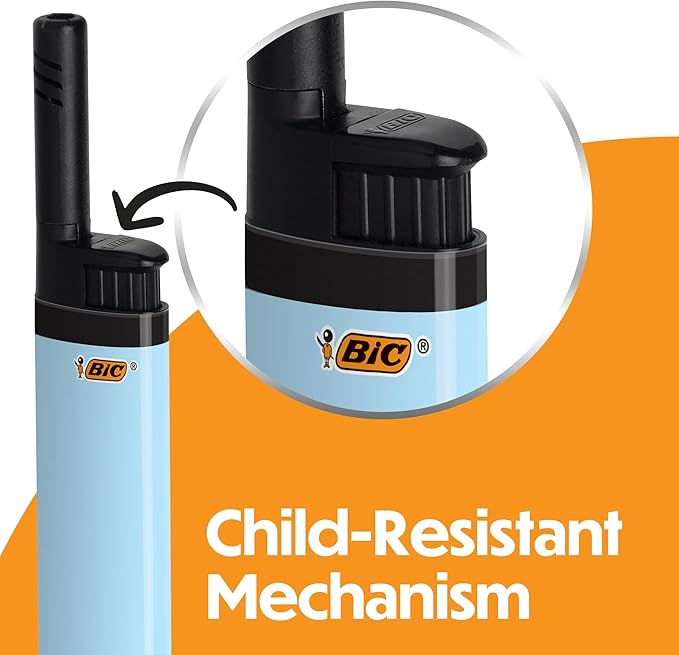 BIC EZ Reach Lighters, Candle Lighters for Stocking Stuffers, Pastel Collection, 6-Pack