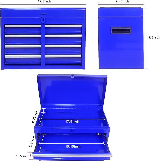 5 Drawer Rolling Tool Chest,Tool Storage Cabinet & Tool Box Cart with Wheels, Big Tools Removable Tool Box Combo,Tools Storage Boxs,Tools Case for Garage Warehouse Workshop (Blue)