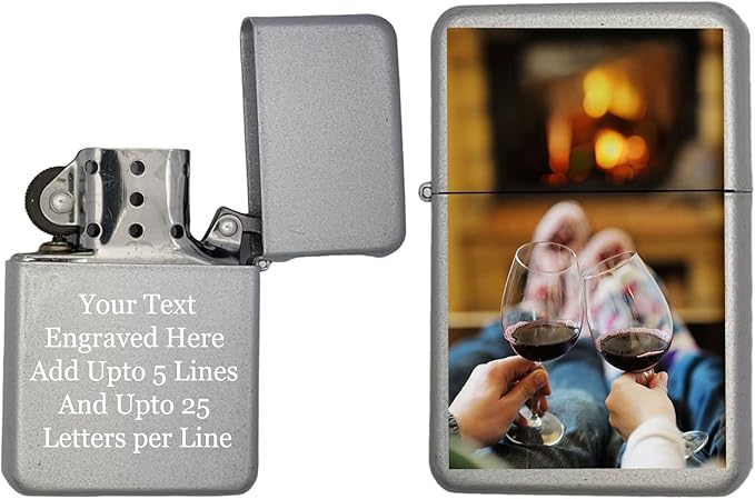 Custom Gifts Infinity Lighter! Personalize Lighter with Your Image, Photo or Logo! Customized (Silver) - Christmas, Halloween & Valentines Day Gift