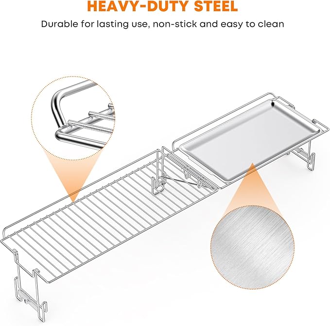 Stanbroil Griddle Warming Rack and Tray for 36" Blackstone Griddle, Foldable Cooking Grate BBQ Accessories Compatible with 36" Blackstone Griddle (Not Work with Hood)