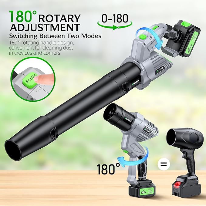 Electric Leaf Blower Cordless, 900,000 RPM, 2 x 4.0Ah Batteries & Charger, Handheld Leaf Blowers for Lawn Care, 5 Speed Mode, Portable Lightweight Grass Blower for Yard, Patio & Outdoor Use