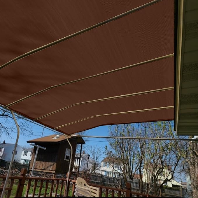 Garden Privacy & Protective Screens, 100% Solid Non-See-Through Garden Privacy Fence Screen 4ft, 4'x25' Brown Full Privacy Protect for Balcony, Backyard,Porch,Railing and Pool