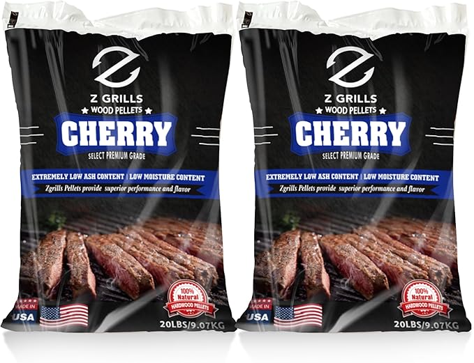 Z GRILLS Wood Pellets for Smoker Grill and BBQ, 100% All-Natural Hardwood Cherry Pellet, 40lbs