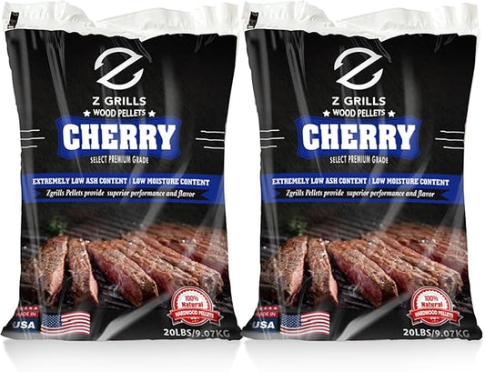 Z GRILLS Wood Pellets for Smoker Grill and BBQ, 100% All-Natural Hardwood Cherry Pellet, 40lbs
