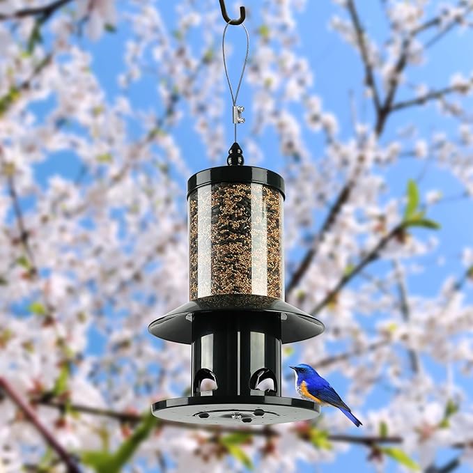 Squirrel-Proof Bird Feeder for Outdoor. Forest Green