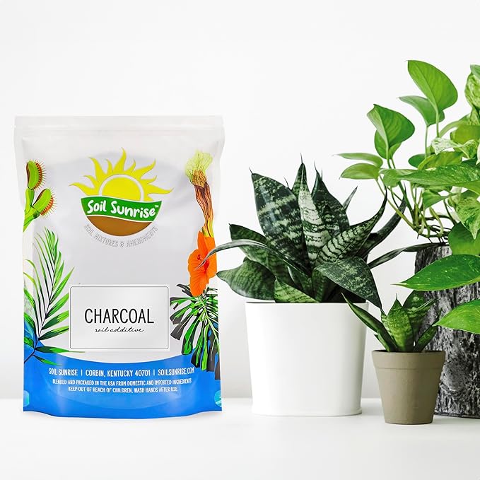 Soil Sunrise Horticultural Charcoal for Indoor Plants (24 Quarts) Hardwood Soil Additive for Orchids, Terrariums, and Gardening