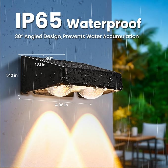 Solar Fence Lights Outdoor,50 LM 11 Modes & 9 Colors Solar Lights with Brighter LED Focus Lens Waterproof IP65 for Wall Backyard Deck Patio Porch Step Railings Pool Decor（12 Pack）