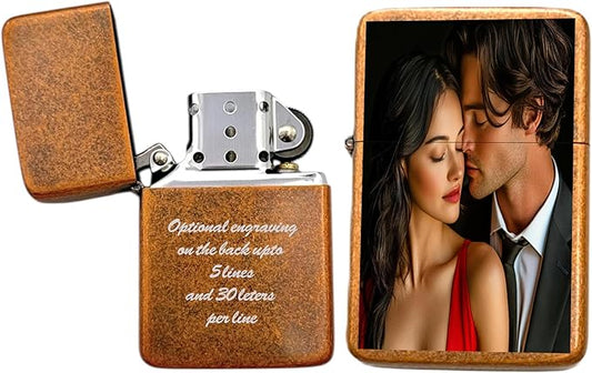 Custom s Infinity Lighter! Personalize Lighter with Your Photo or Logo! Customized - Christmas, Halloween & Valentines Day Gift (Antique Copper)