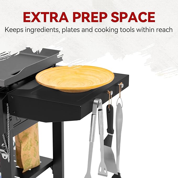 Royal Gourmet GB3000H 3 Burner Propane Gas Griddle with Foldable Side Tables, 28-Inch Flat Top Grill with 492 Sq. In. Cooking Area for Backyard and Tailgating, Black