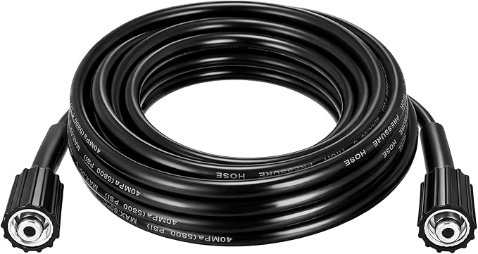 Pressure Washer Hose 26.3 Ft, 1/4" ID M22-14mm Brass Fitting, 3600 PSI Kink-Resistant Universal Electric Power Wash Hose for Replacement
