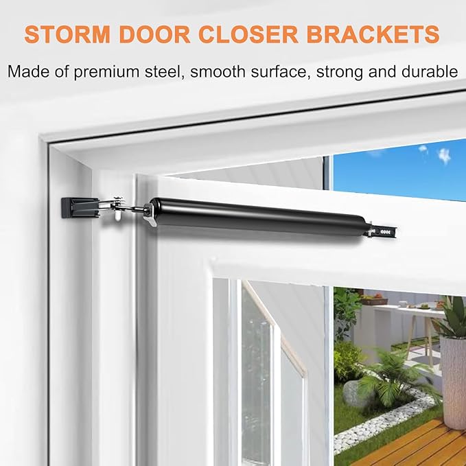 Storm Door Closer Bracket, Reinforced Repair Jamb Bracket Compatible with Andersen Emco, Larson, Pella, 40201 Door Repair Kit, Protecting Doors from Damage from Strong Winds (White)