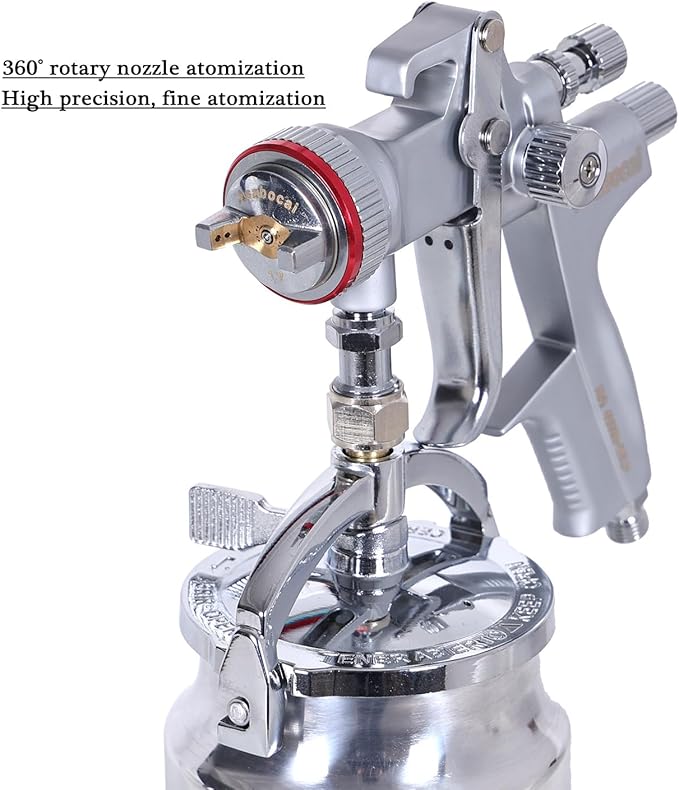 HVLP Spray Gun, Siphon Air Paint Sprayer Gun with 1.7mm Nozzle Sets, 1000CC Automotive Paint Gun, Professional for Car, Furniture, House Painting