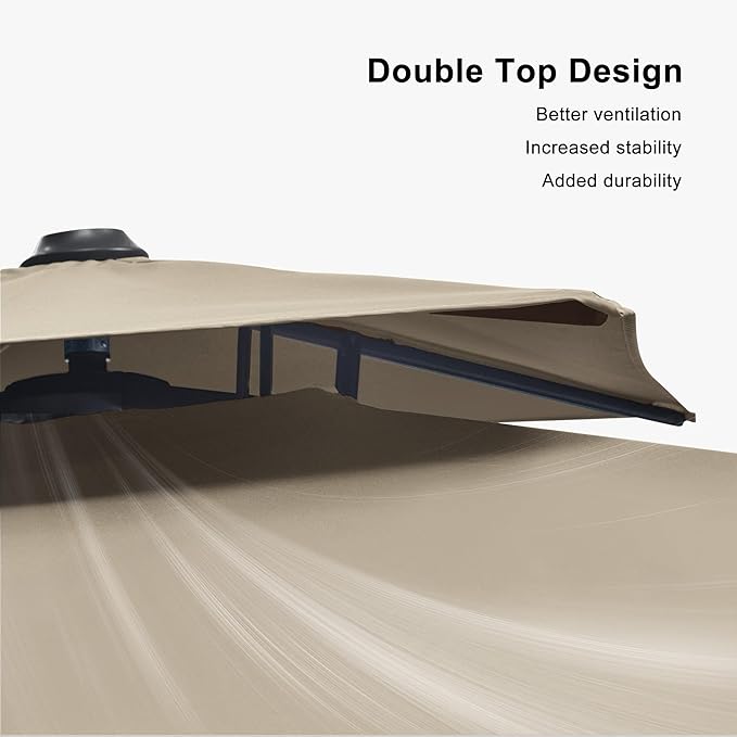 PURPLE LEAF 12 FT Cantilever Umbrella Outdoor Patio Umbrella, Large Offset Square Umbrella, Windproof Heavy Duty Hanging Outside for Patio, Sand Dune