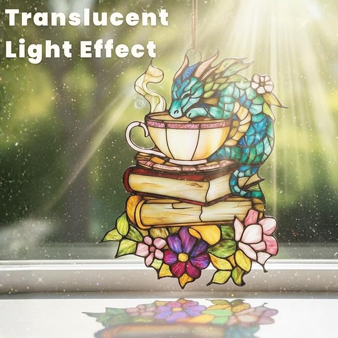 Fairy Christmas Ornament Mythical Creatures Suncatcher Cottagecore Window Hanging Acrylic Stained Glass Effect Art Garden Decor Unique Whimsical Celestial Gift for Mom Thanksgiving