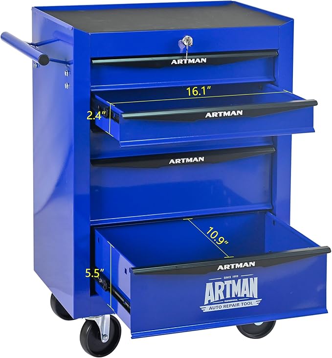 5 Drawers Tool Cart on Wheels, Multifunctional Rolling Tool Box, Drawers Rolling Trolley Organizer Tools Storage Chest for Warehouse,Garage,Workshop,Repair Shop (5 Drawers-30.5" H)