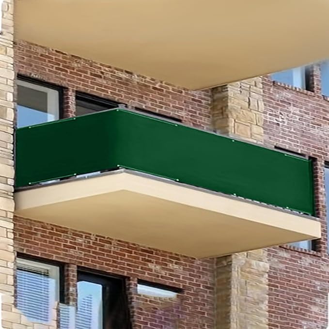 4'x25' Dark Green Privacy Fence Screen, 100% Solid Non-See-Through Privacy Fence Panel, Garden Privacy Fence, Full Privacy for Balcony, Backyard,Porch, Railing and Pool