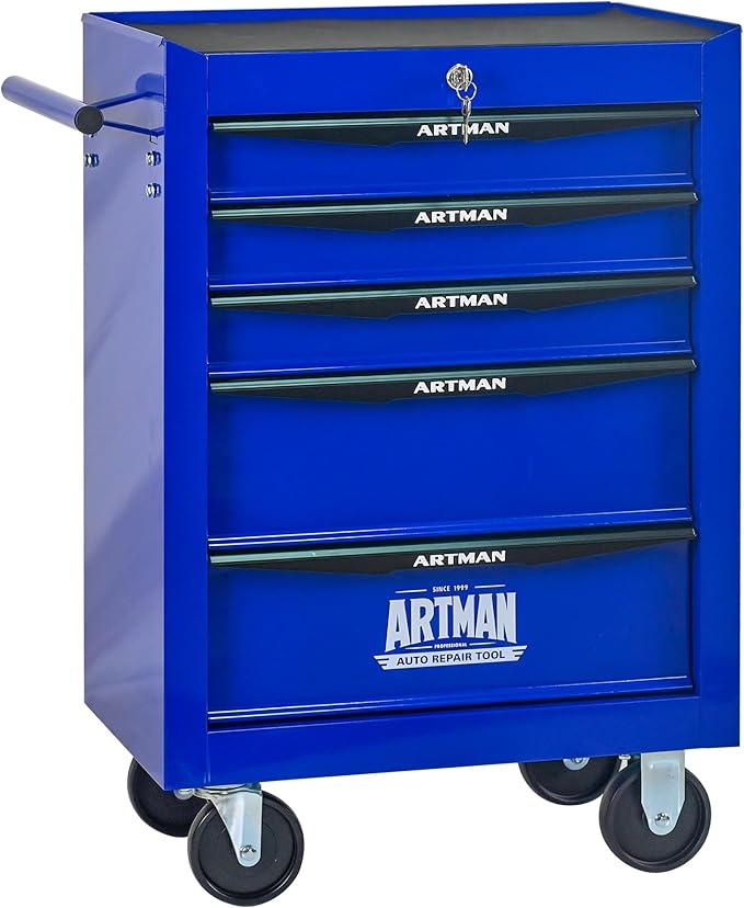 5 Drawers Tool Cart on Wheels, Multifunctional Rolling Tool Box, Drawers Rolling Trolley Organizer Tools Storage Chest for Warehouse,Garage,Workshop,Repair Shop (5 Drawers-30.5" H)