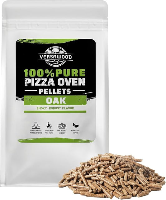 Oak Wood Pellets – 100% Natural Hardwood for Pizza Oven & Smoker – Kiln-Dried, Additive-Free Fuel – Compatible with Ooni & Pellet Pizza Ovens – 10lb Bag