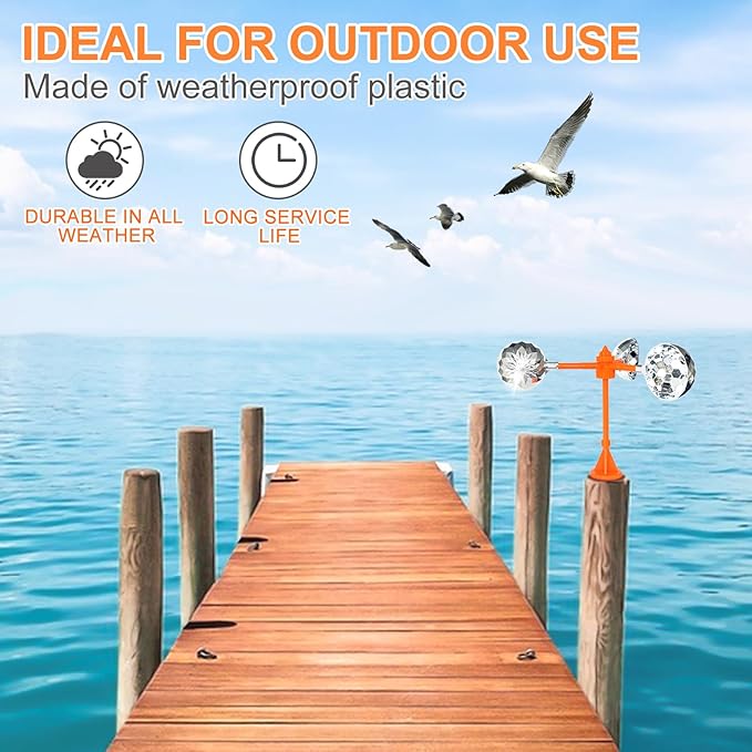 Bird Reflective Spinning Deterrent Devices for Outside Keep Birds Away Pigeon Woodpeckers Deterrent for Garden Roofs
