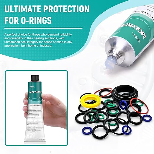 4pcs Molykote 111 Compound Valve Lubricant and Sealant 150g 5.3oz, Silicone Grease for O-Rings, Plug Valves, Seal & Protect Rubber & Plastic Components, Water Resistant, Low Volatility