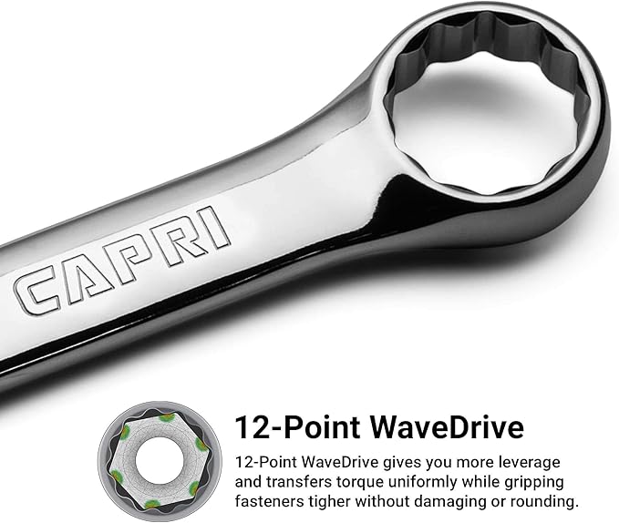 Capri Tools 7/16-inch Combination Wrench, 12 Point, SAE, Chrome (1-1404)