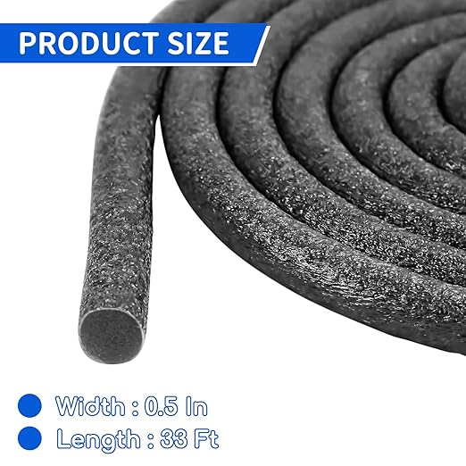 Foam Backer Rod for Gaps Concrete Crack Filler Joints Foam Gap Fillers Caulk Saver Backing Rod Concrete Filler Rope Joint Filler (1/2 Inch X 33 Feet)